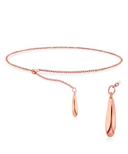 Rose Gold plated Drop Shape Silver Bracelet BRS-445-RO-GP